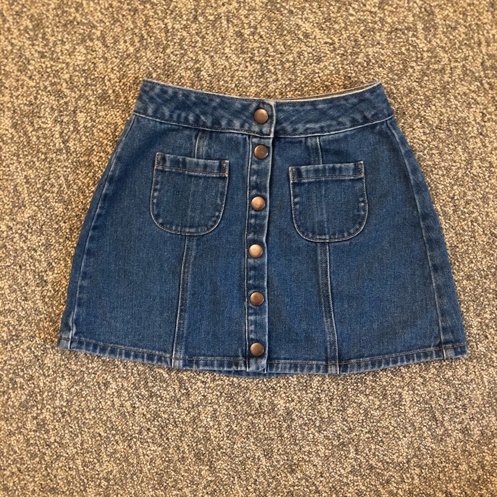 Denim Brandy Button Skirt